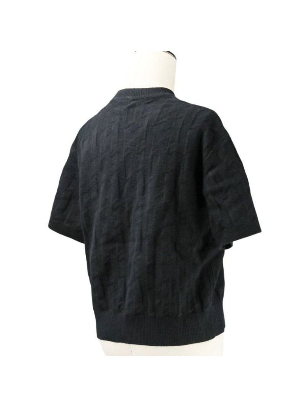 Hermes Short Sleeve H Jacquard Knit Sweater Size 36 Black 24AW - Picture 5 of 12